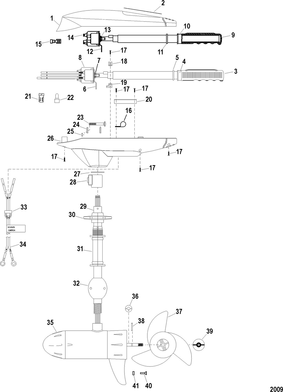 TROLLING MOTOR MOTORGUIDE SALT WATER SERIES Complete Trolling Motor(Model SW71HB) (24 Volt)