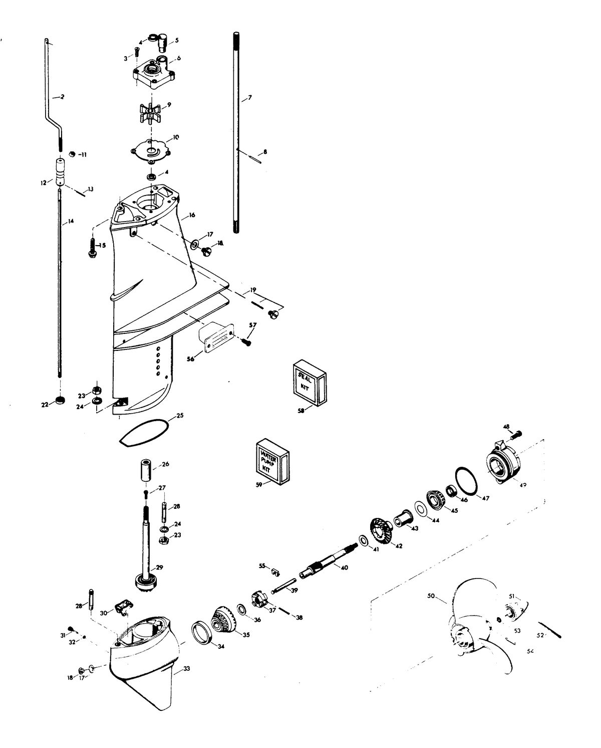 CHRYSLER 6 H.P. SAILOR (PRE-RIGGED) GEAR HOUSING