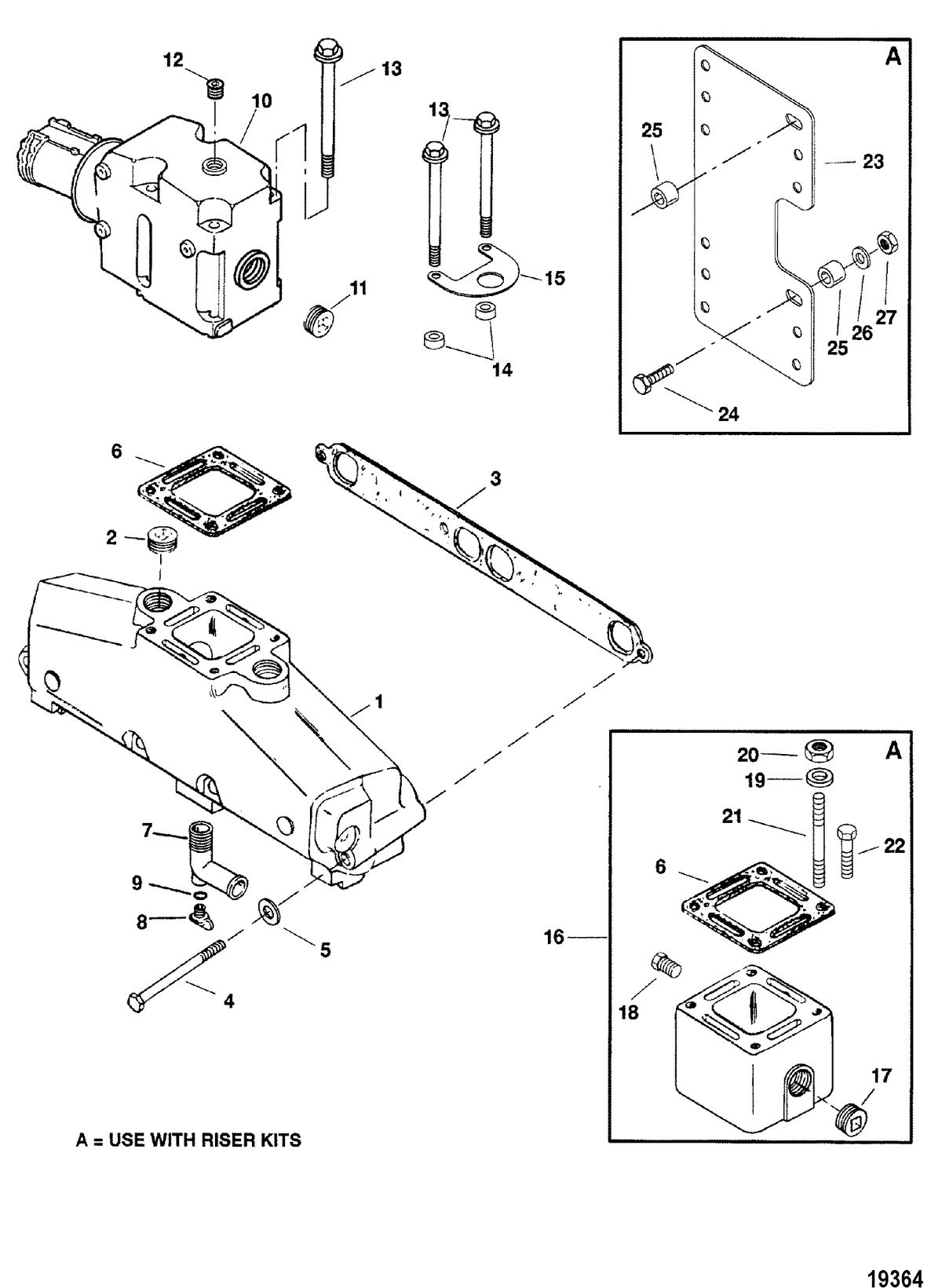 MERCRUISER 350/6.2L MAG MPI (MIE) (GEN+) Exhaust Manifold & Exhaust Elbow