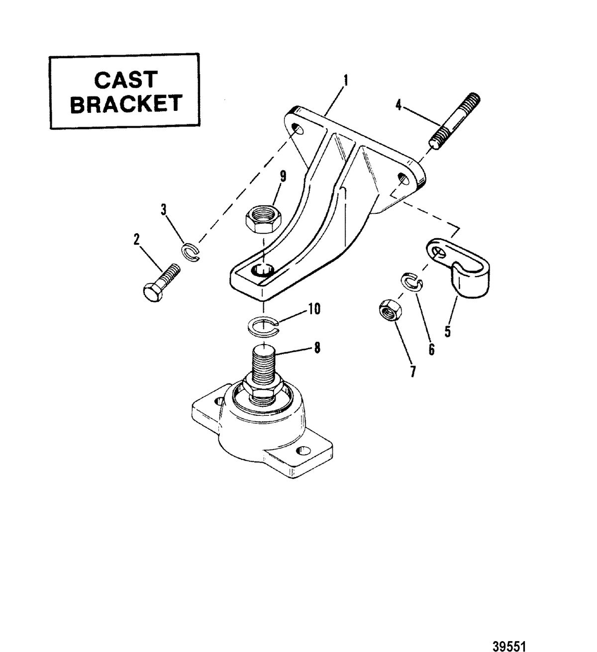 MERCRUISER 898/200/228/230/260 HP R/MR/ALPHA ONE ENGINE MOUNTING(CAST BRACKET)