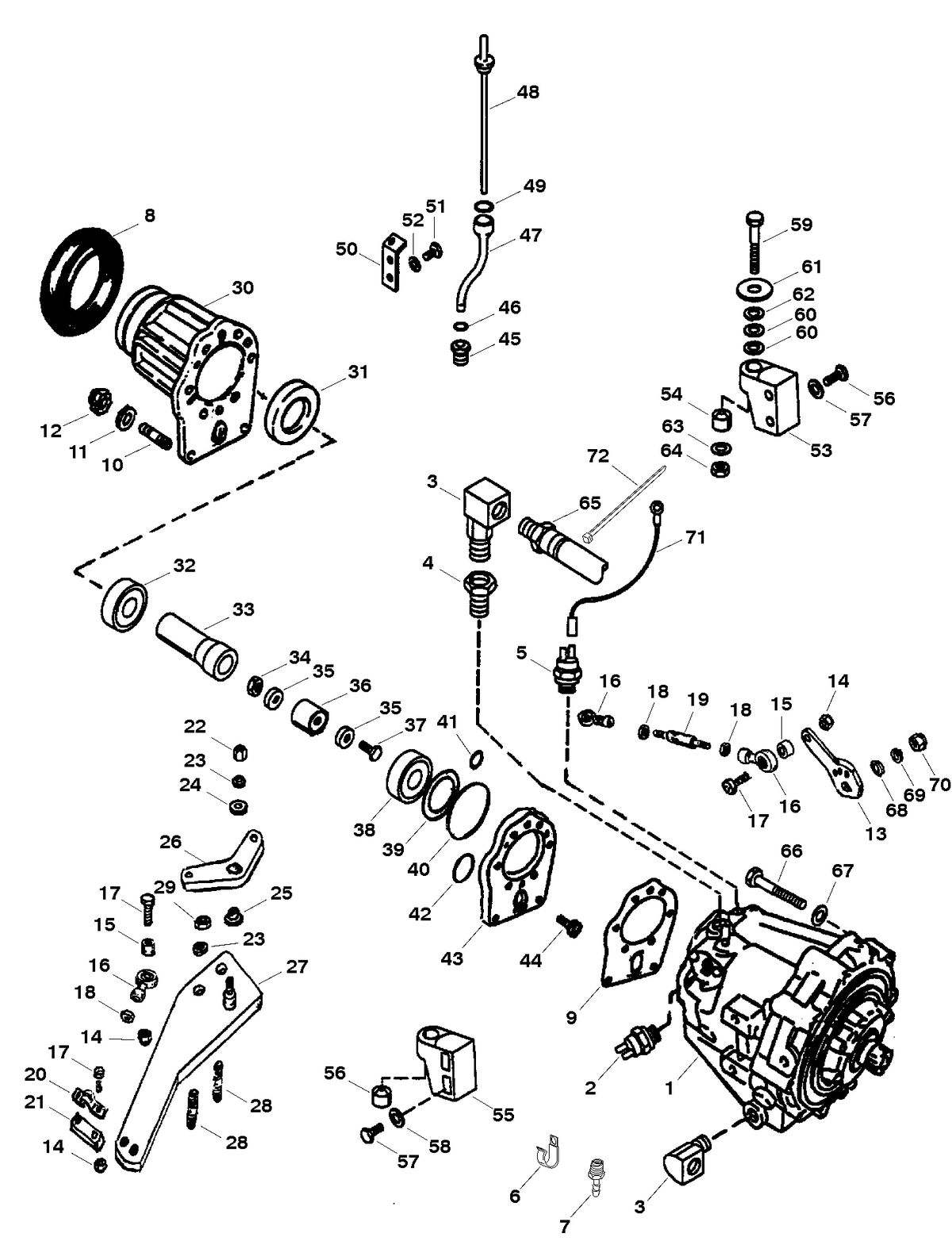 MERCRUISER 800 SC ENGINE TRANSMSISSION AND COMPONENTS - VI DRIVE (BRAVO) (PG 2 0F 2)