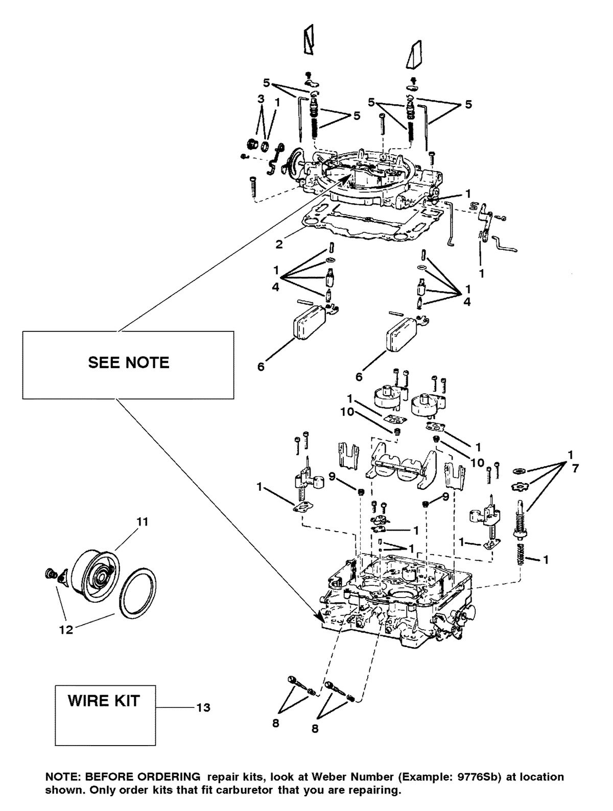 MERCRUISER MIE 7.4L HURTH/BORG WARNER (GEN IV) CARBURETOR (WEBER)