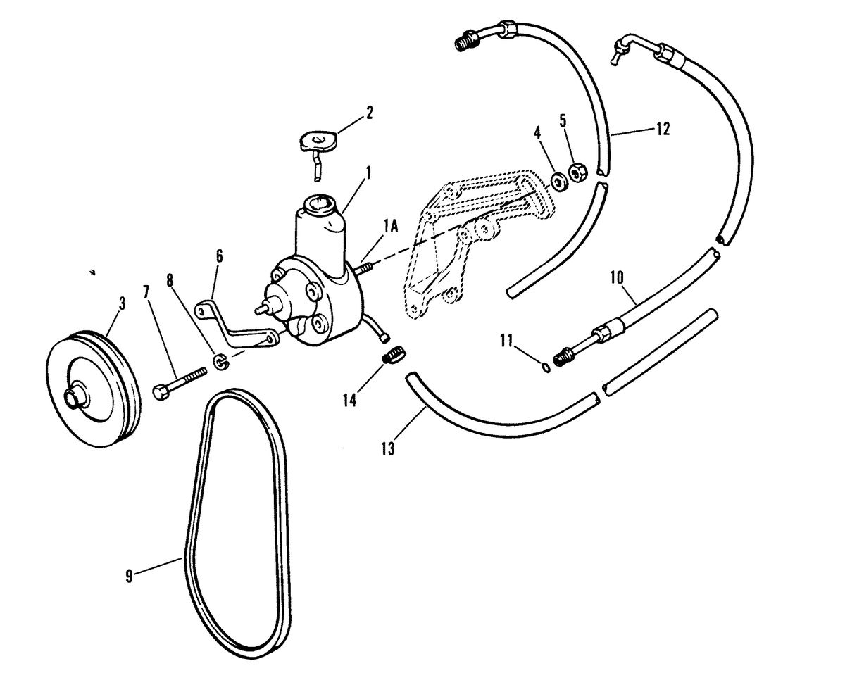 MERCRUISER 350 MAGNUM ENGINE POWER STEERING COMPONENTS