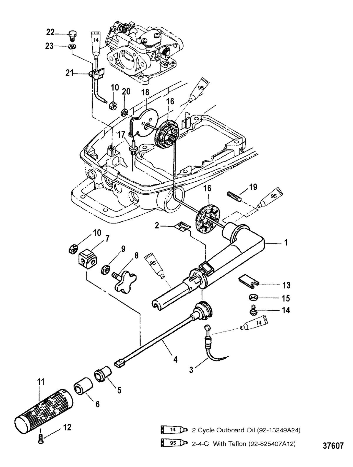 MERCURY/MARINER 4/5 HP THROTTLE COMPONENTS