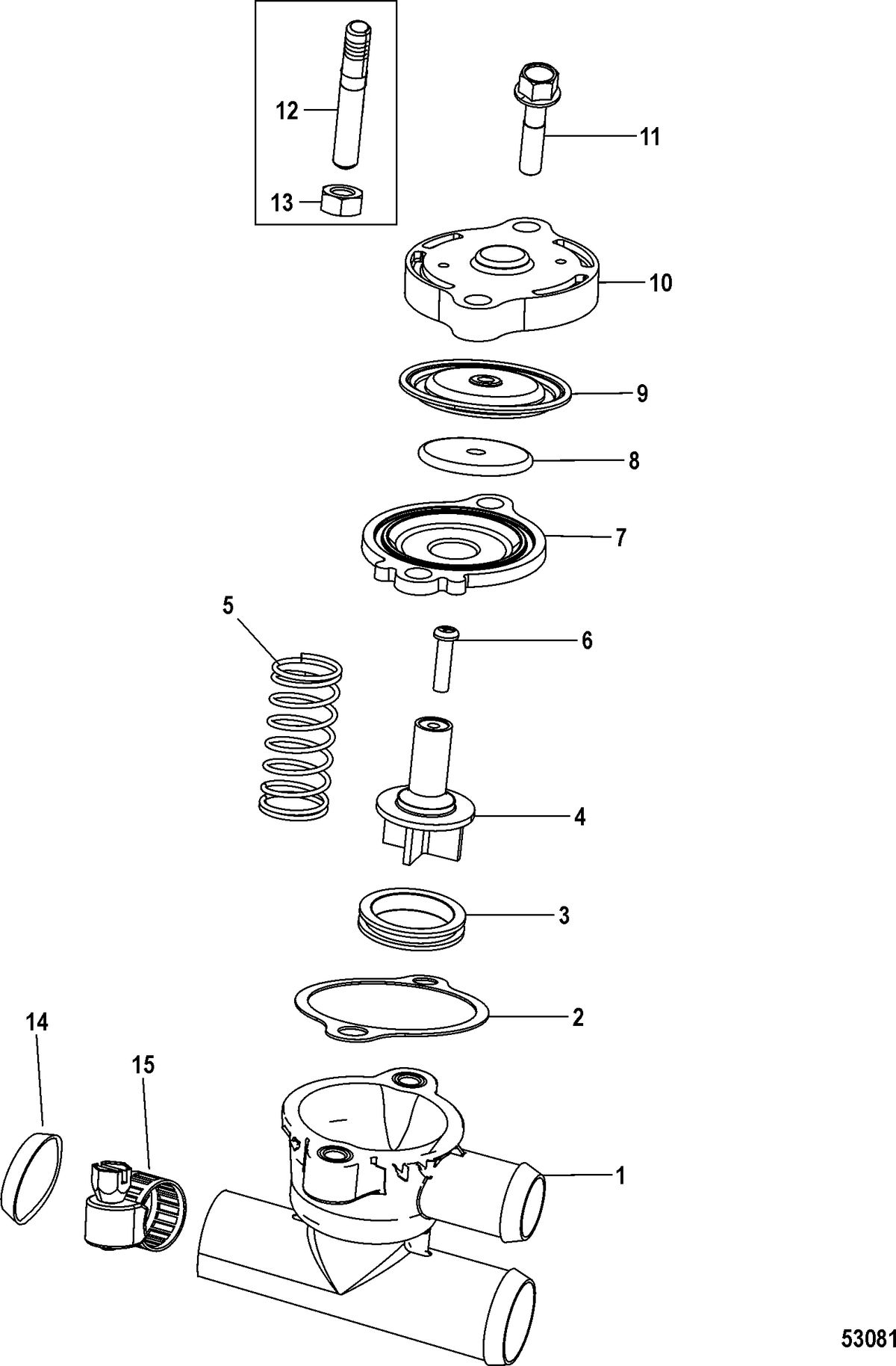 MERCRUISER 5.7/6.2L MPI INBOARD EC Closed Cooling System, Poppet Valve