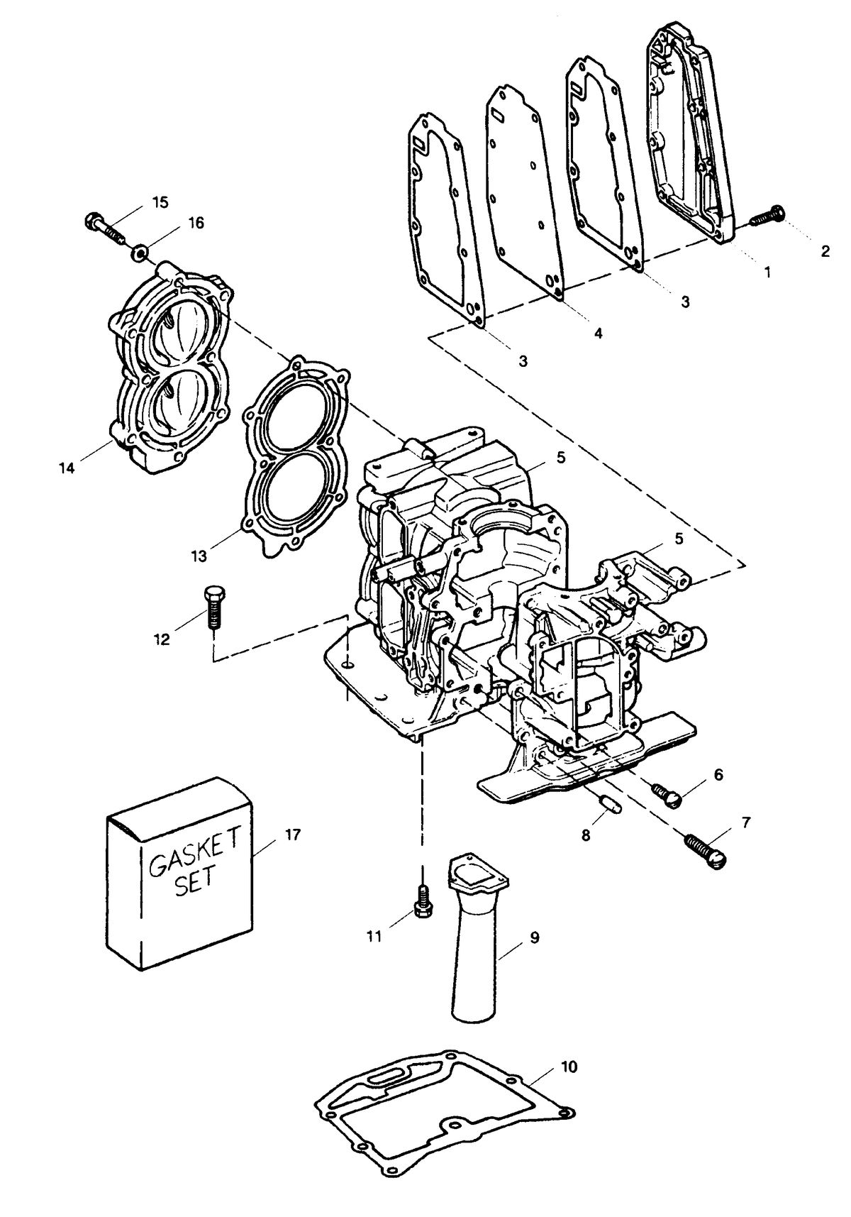 SEARS 15 H.P. STD. 15" LEG OUTBOARD MOTOR Cylinder