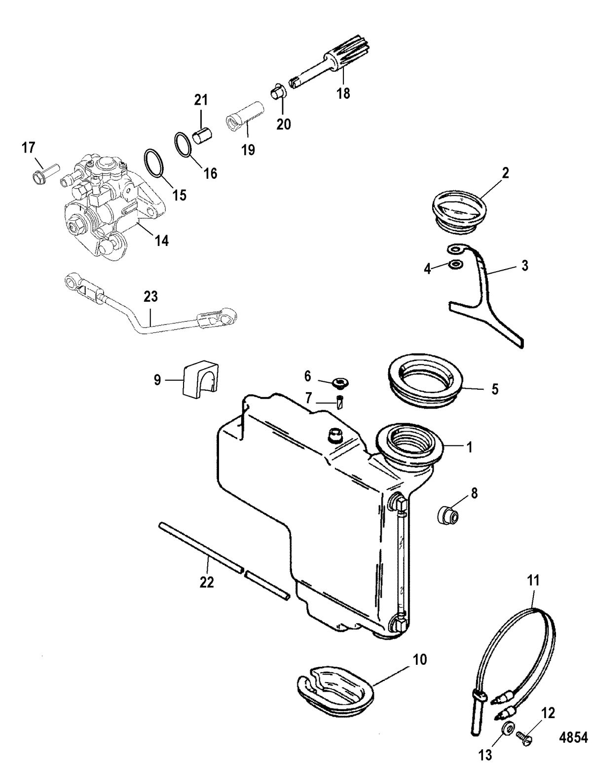 MERCURY/MARINER 55/60 JET 40 (3 CYLINDER) Oil Injection Components