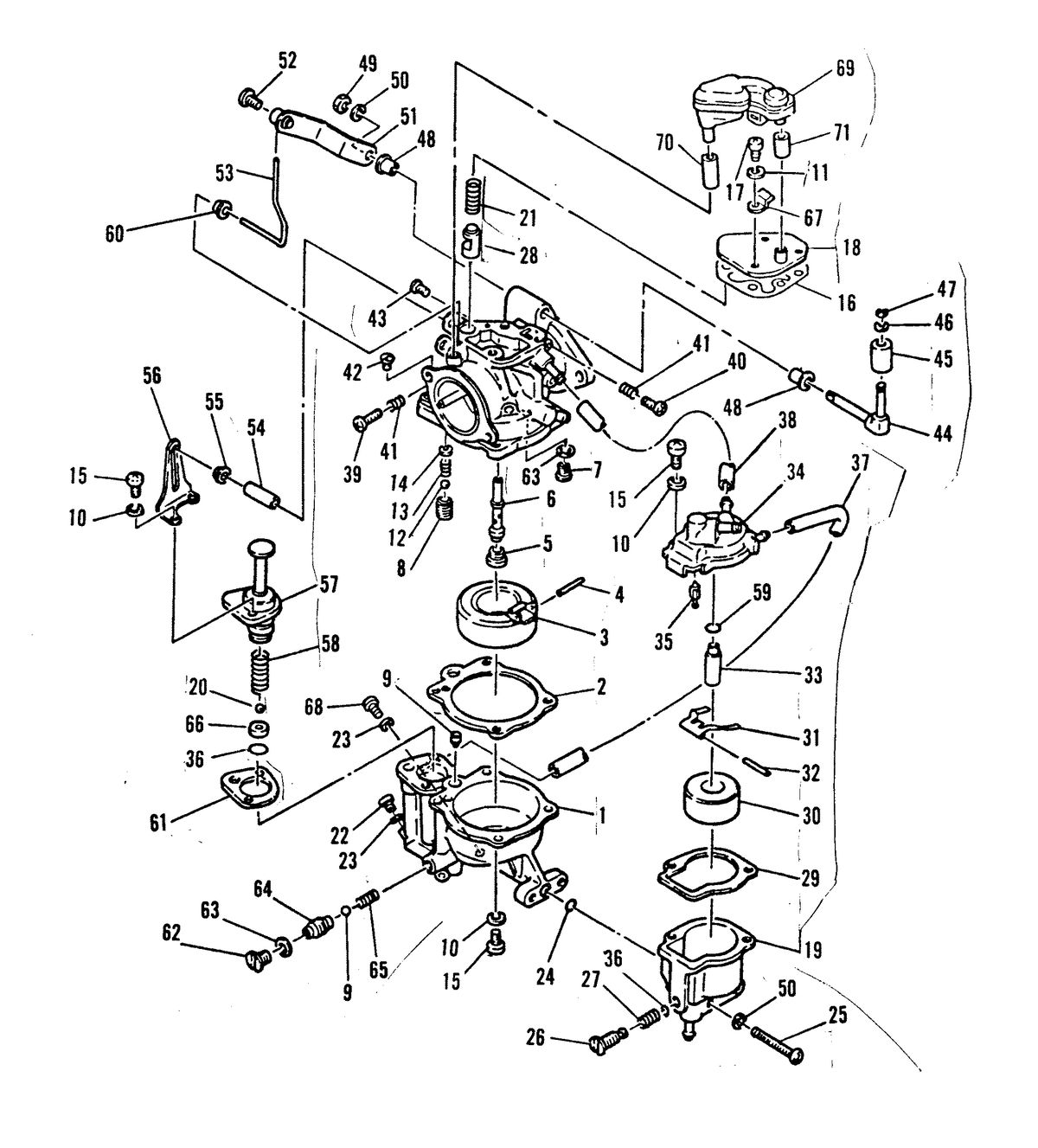 MARINER 25 HP K CARBURETOR