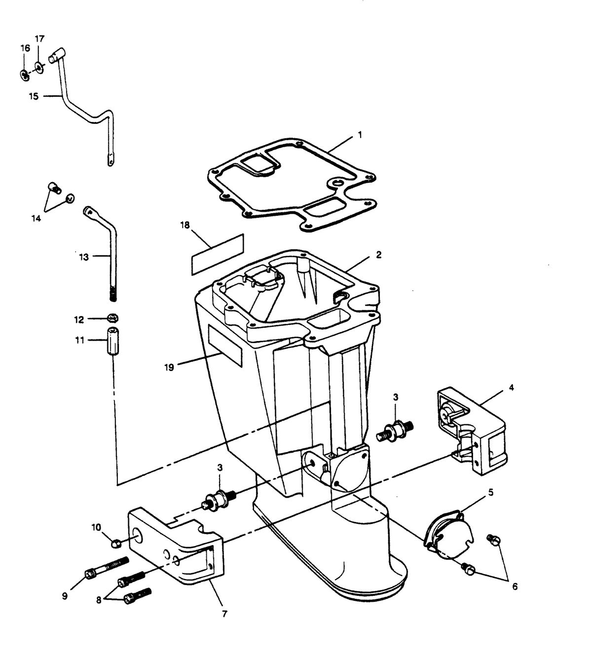 FORCE FORCE 1990 50 H.P. "C" MODELS MOTOR LEG