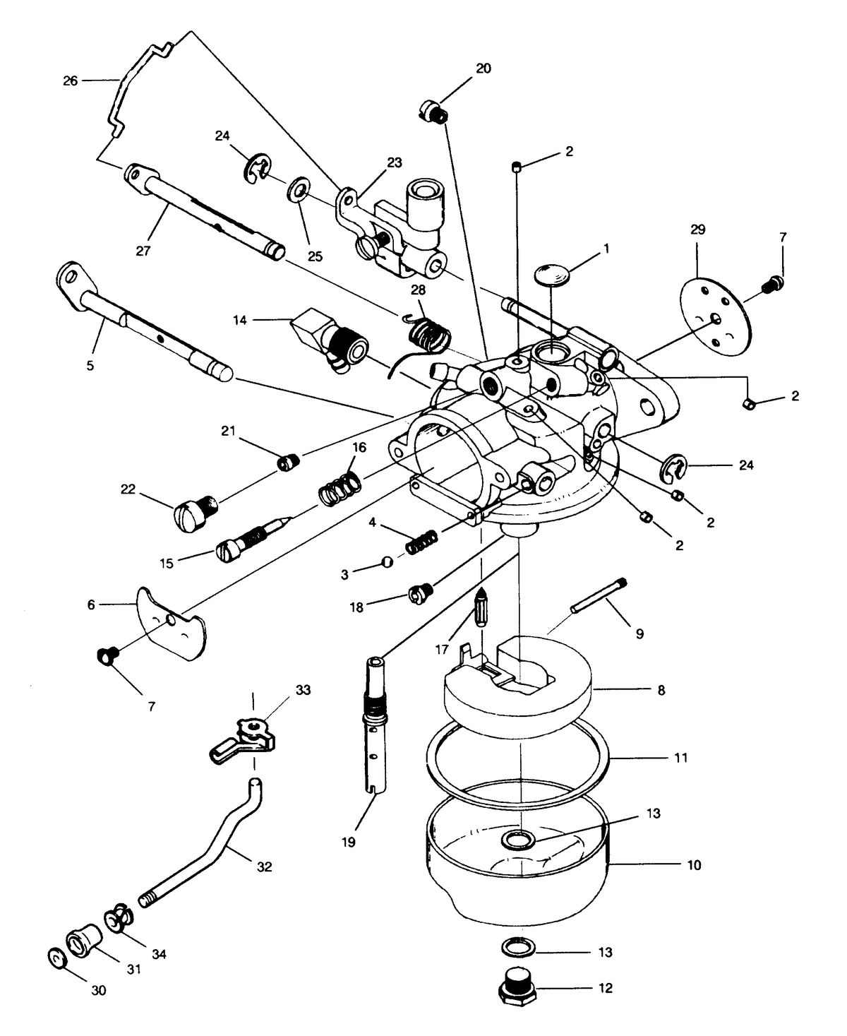 SEARS 15 H.P. STD 20" LEG OUTBOARD MOTOR Carburetor