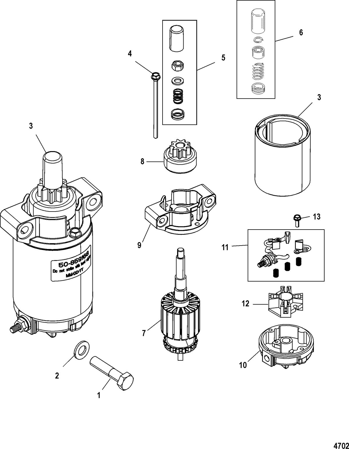 MERCURY/MARINER 9.9/13.5/15 (323CC) 8/9.9/15 BODENSEE 4-STROKE Starter Motor