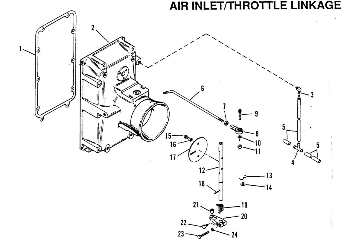 RACE OUTBOARD 2.5L EFI 2.5L EFI OFFSHORE AIR INLET/THROTTLE LINKAGE (DESIGN I)