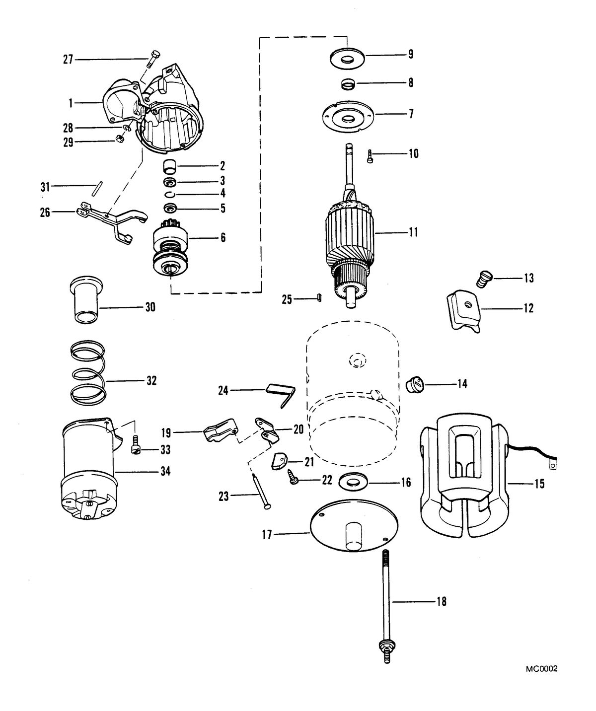 MERCRUISER 300 TEMPEST (MR/TR) ENGINE STARTER MOTOR (MR- 12-3/4" FLYWHEEL)