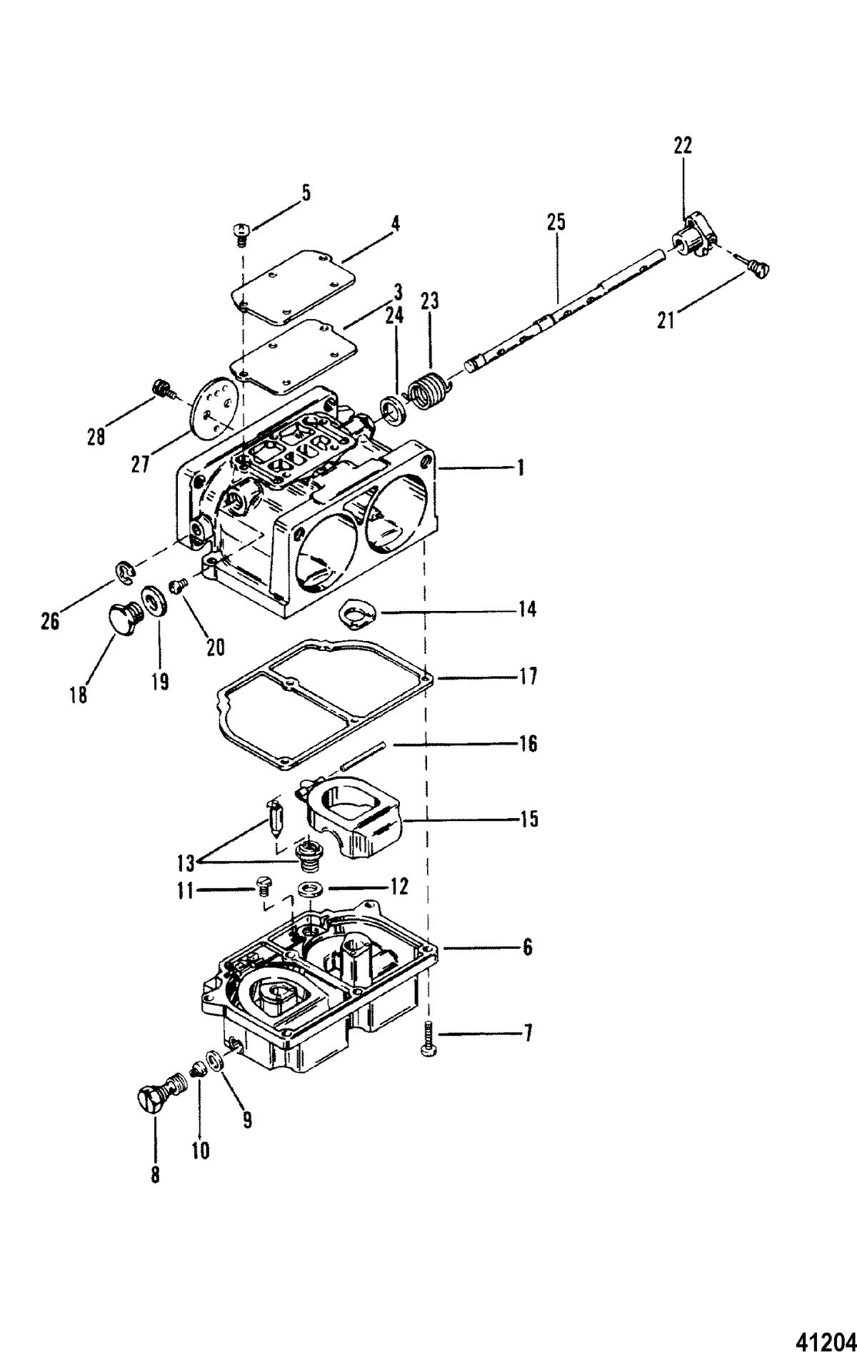 MERCURY/MARINER 175 H.P. (V-6) CARBURETOR ASSEMBLY