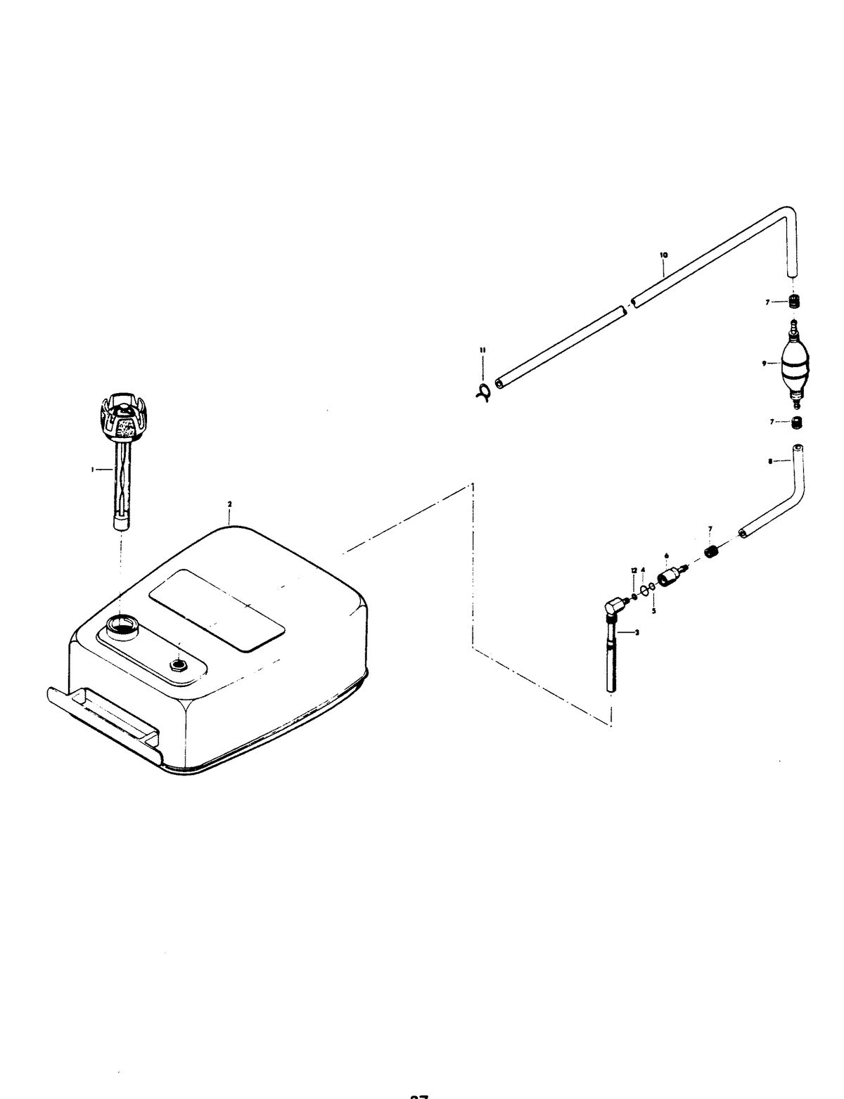 CHRYSLER 115 H.P. FUEL TANK AND LINE