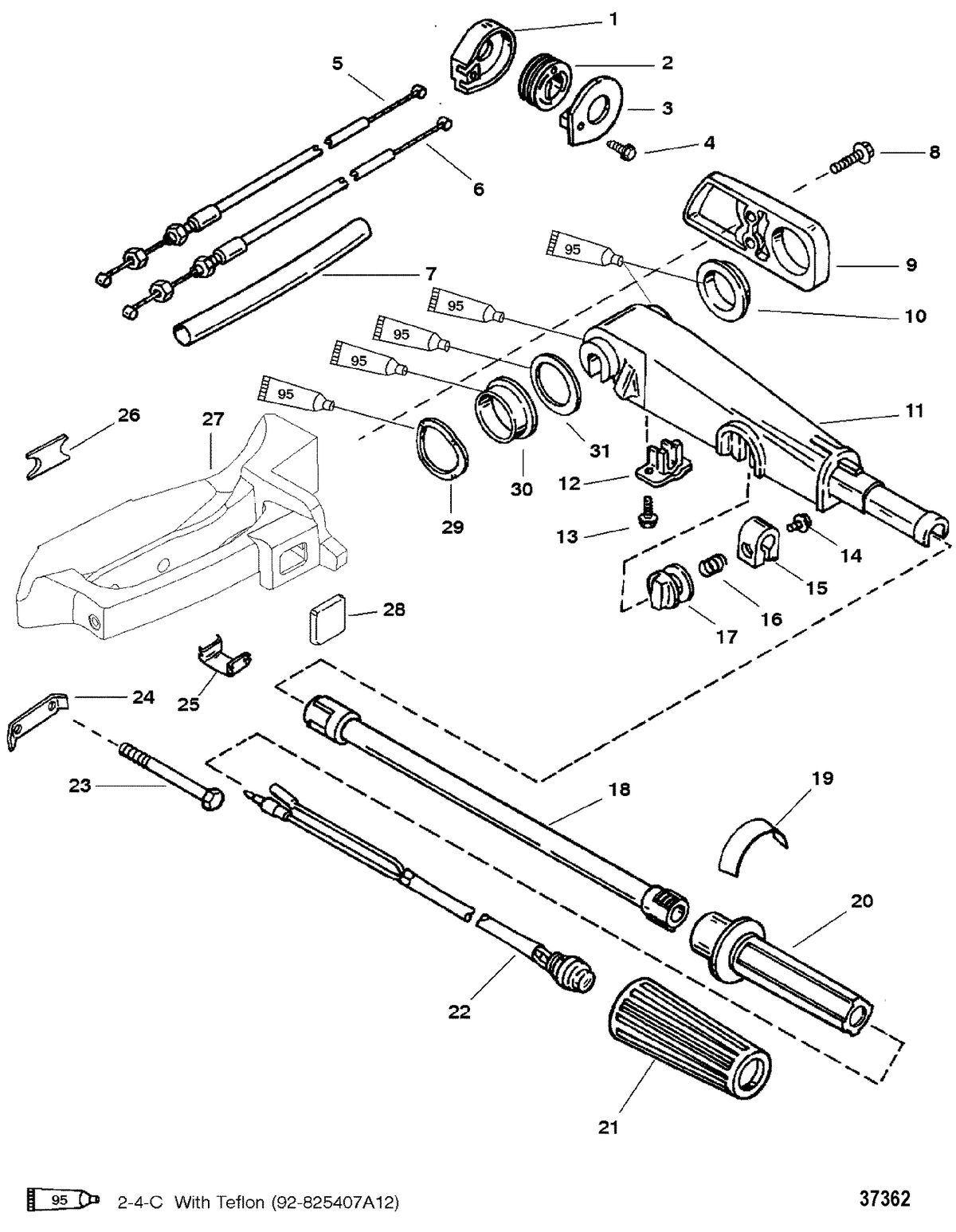 MERCURY/MARINER 30/40 H.P. TILLER HANDLE