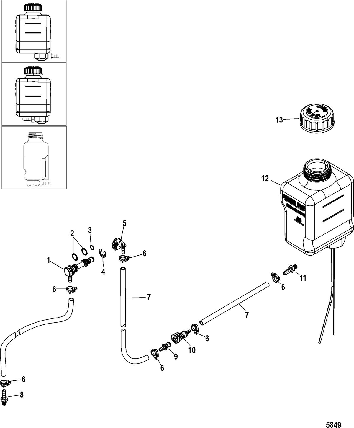 MERCRUISER BRAVO X (I-II-III) Gear Lube Monitor Components