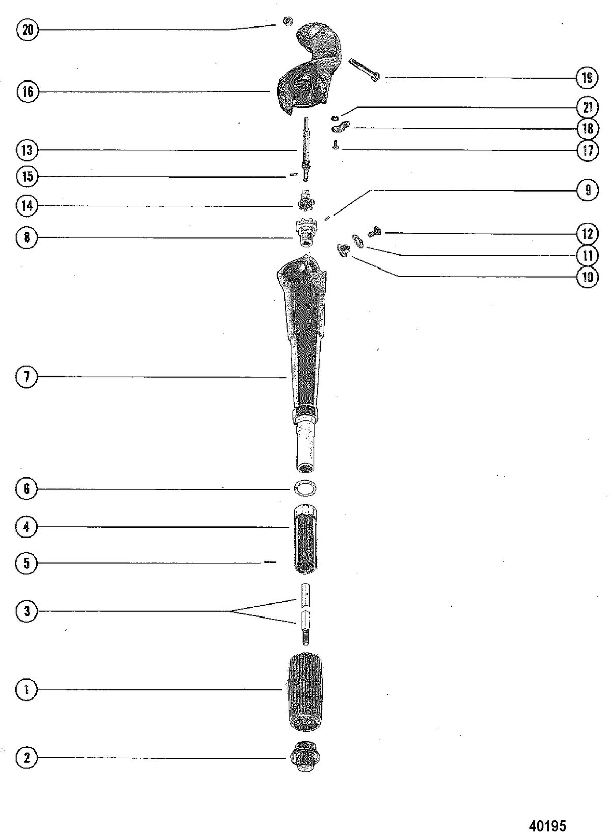 MERCURY MERC 20 STEERING HANDLE ASSEMBLY