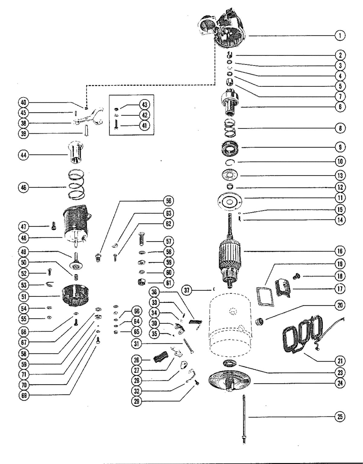 MERCRUISER 898 (STERN DRIVE) 198 (INBOARD) ENGINE STARTER MOTOR ASSEMBLY,COMPLETE (B-50-76965A3)