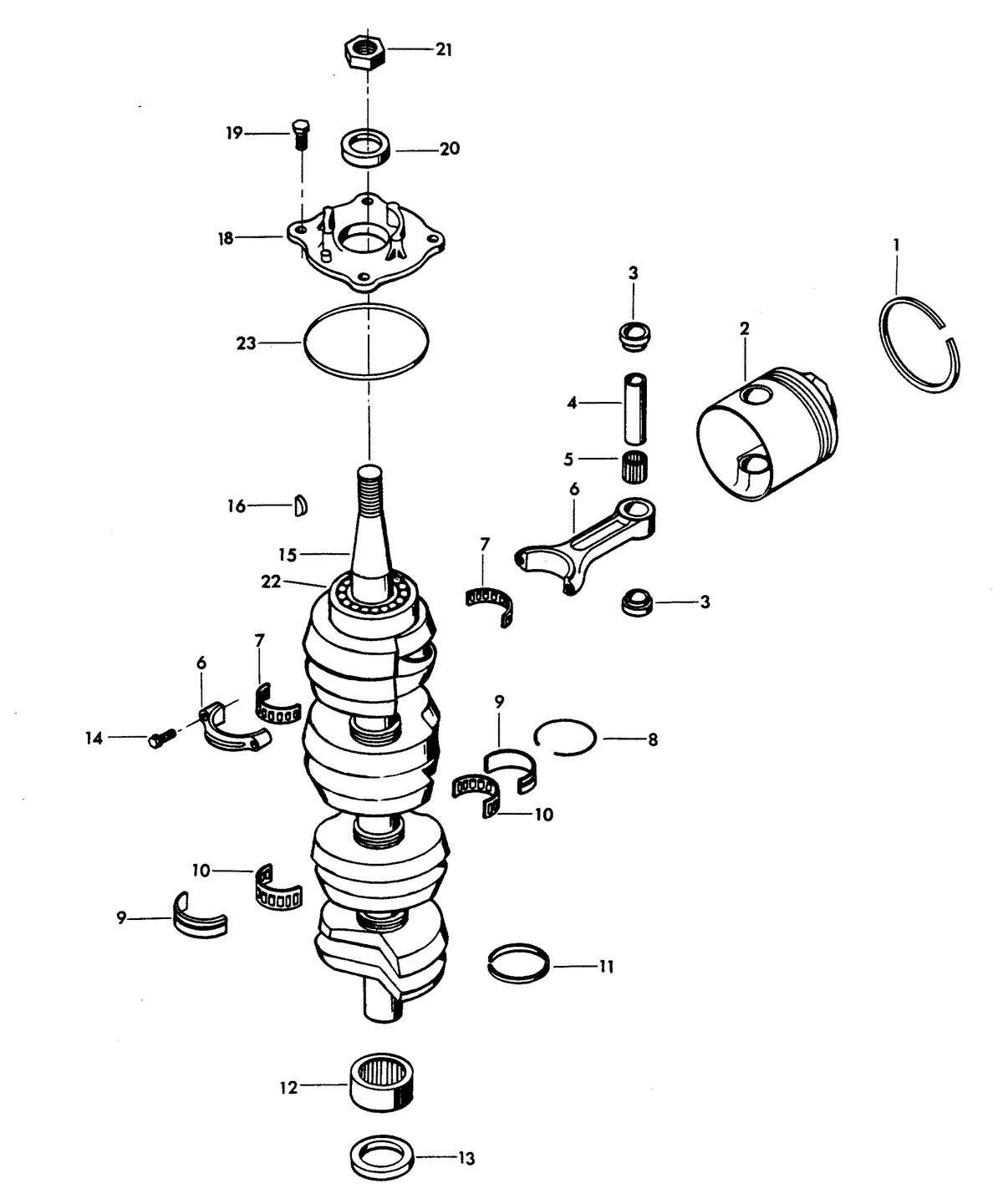 CHRYSLER 100 H.P. CRANKSHAFT AND PISTON GROUP