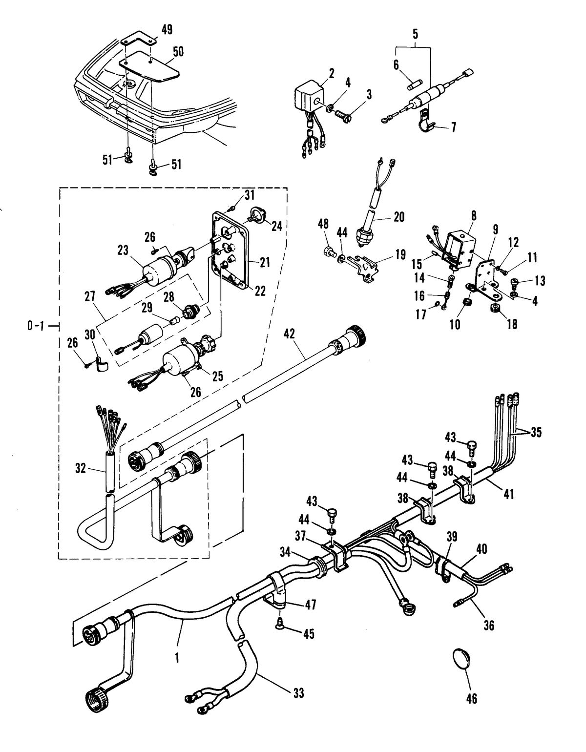 MARINER 28 HORSEPOWER ELECTRIC START COMPONENTS