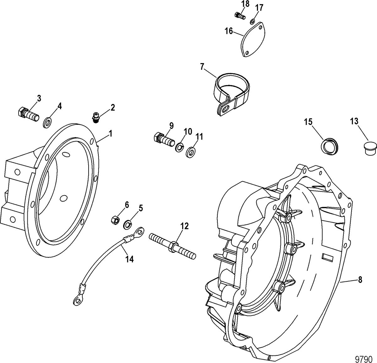 RACE STERNDRIVE 525 EFI Flywheel Housing(Driveline)