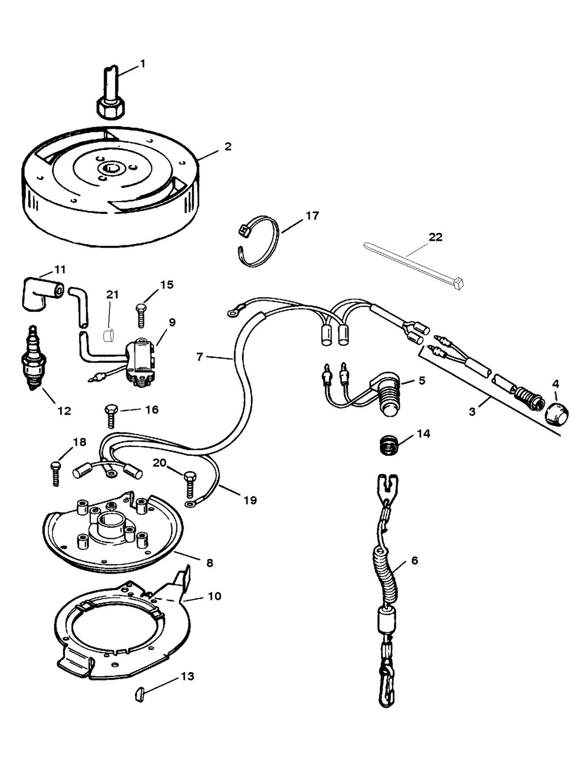 SEARS 15 H.P (OB MOTOR) W/6 GAL. REMOTE TANK IGNITION SYSTEM