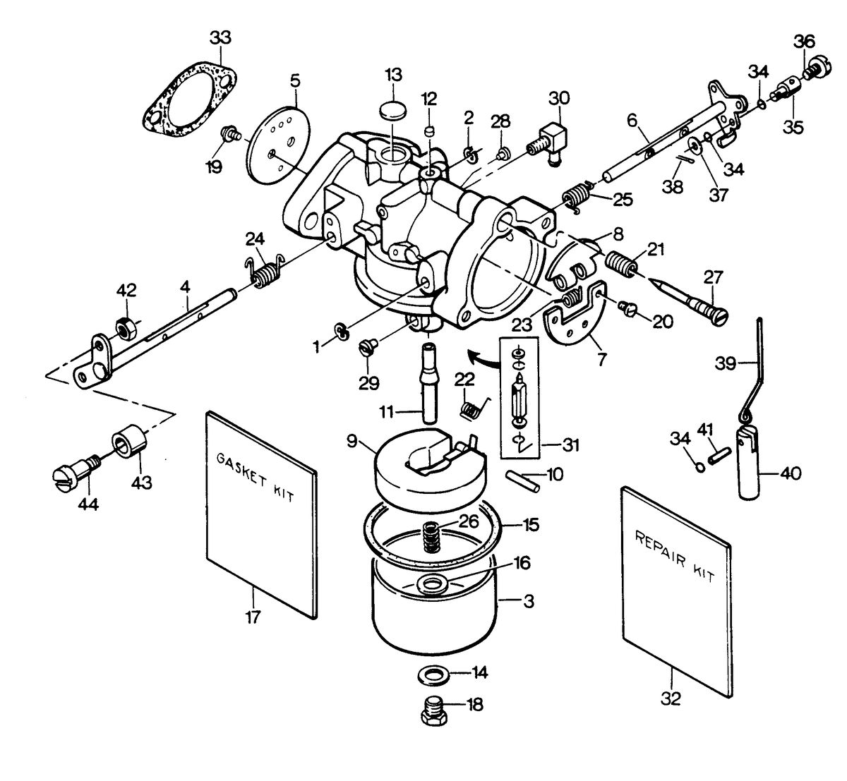 CHRYSLER FORCE 1986 50 H.P. CARBURETOR