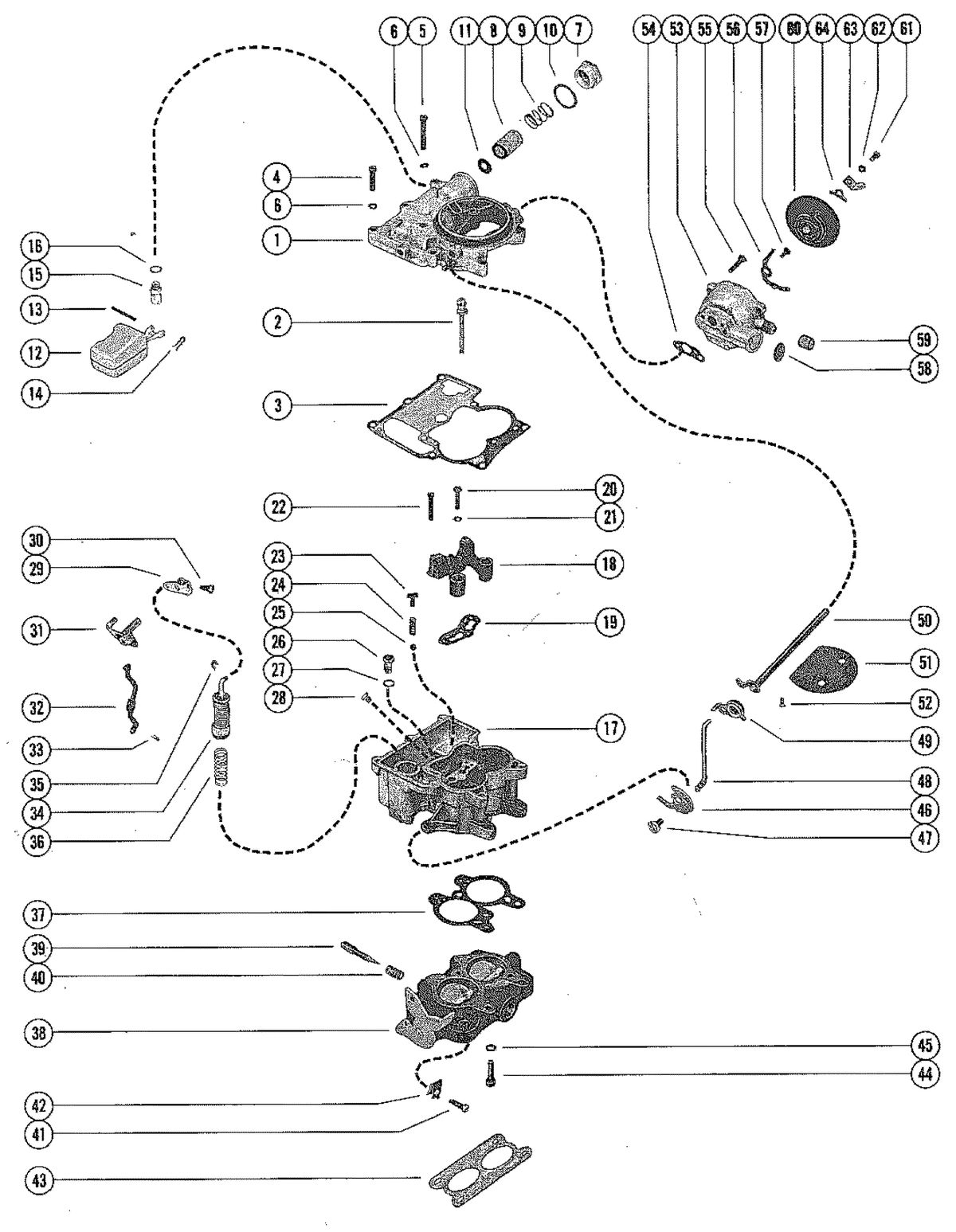 MERCRUISER 470 ENGINE CARBURETOR ASSEMBLY