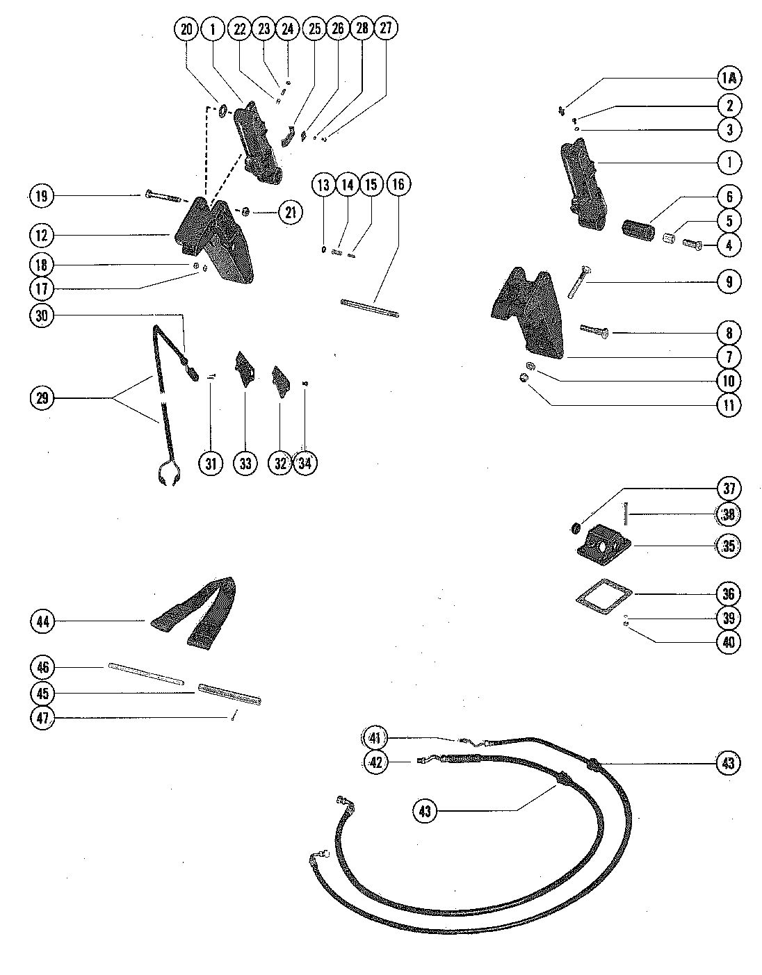 MERCURY MERC 140 TRIM CYLINDERS AND HYDRAULIC HOSES