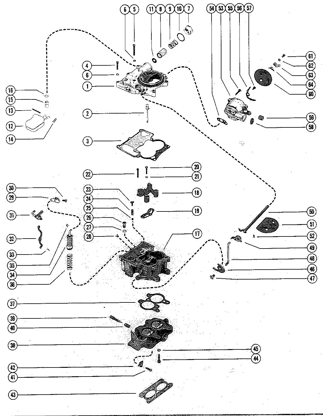 MERCRUISER 485 ENGINE CARBURETOR ASSEMBLY