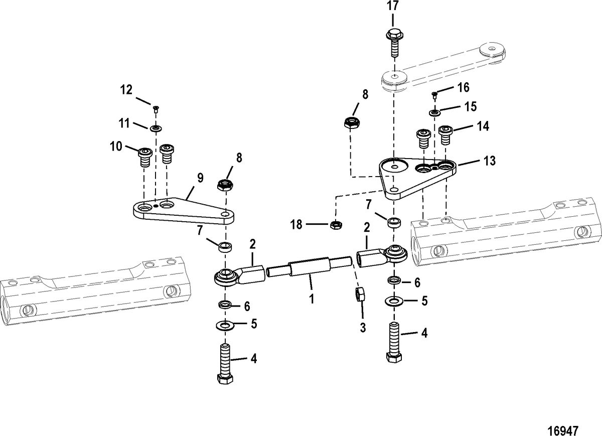 ACCESSORIES STEERING SYSTEMS AND COMPONENTS Tie Bar Kit-Dual(892789Q02 -Q09) 26 thru 36 Inch