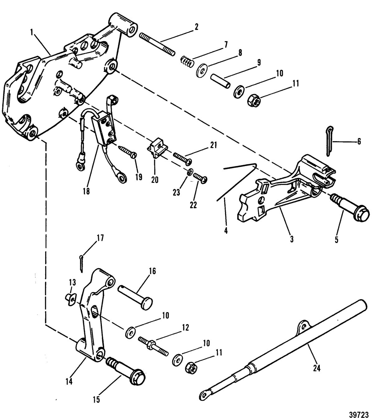 MERCRUISER 4.3L/4.3LX ALPHA ONE ENGINE (262 CID) SHIFT BRACKET