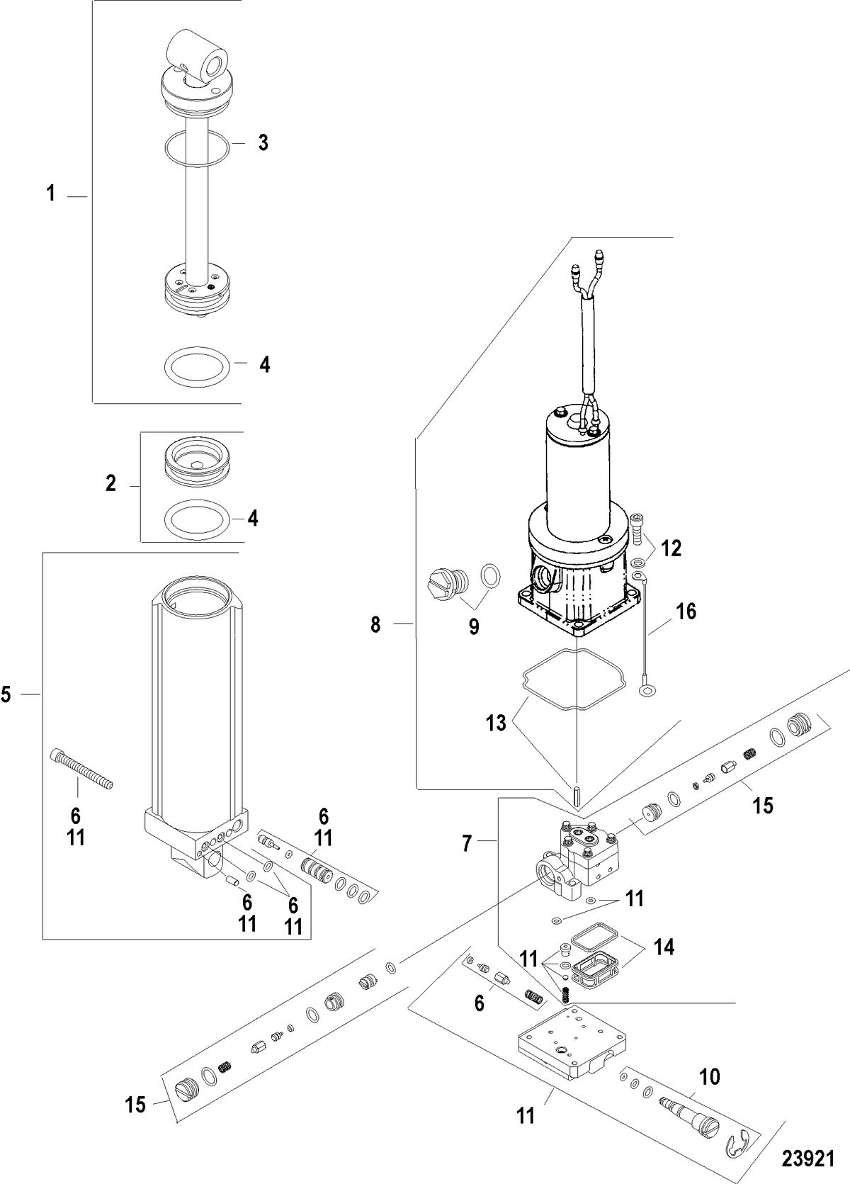 ACCESSORIES TRIM / TILT / LIFT SYSTEMS AND COMPONENTS Pump/Motor Assembly(854472T 1)
