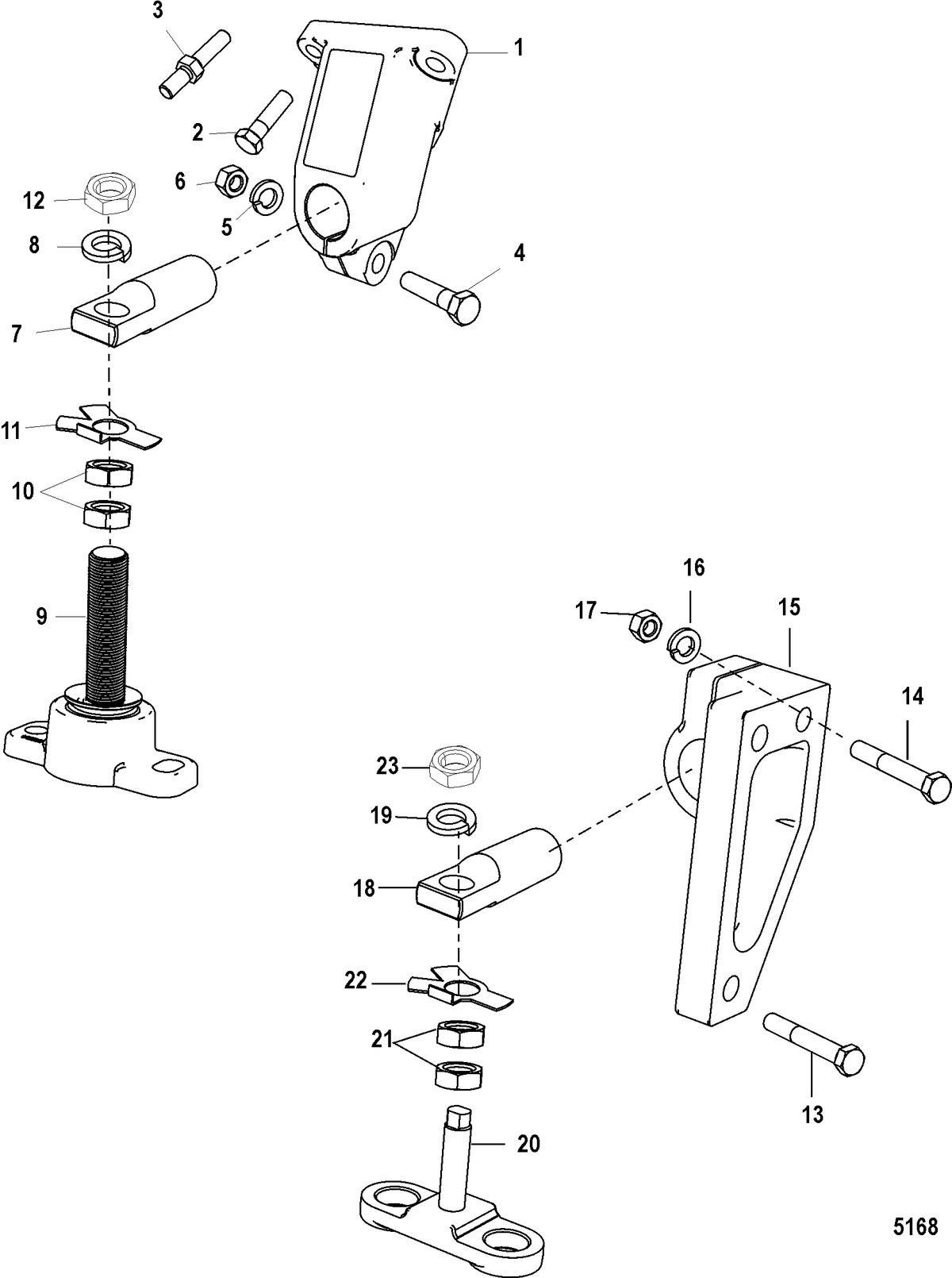 MERCRUISER 8.1L PLUS SERIES Transmission and Engine Mounting(Borg Warner 5000)