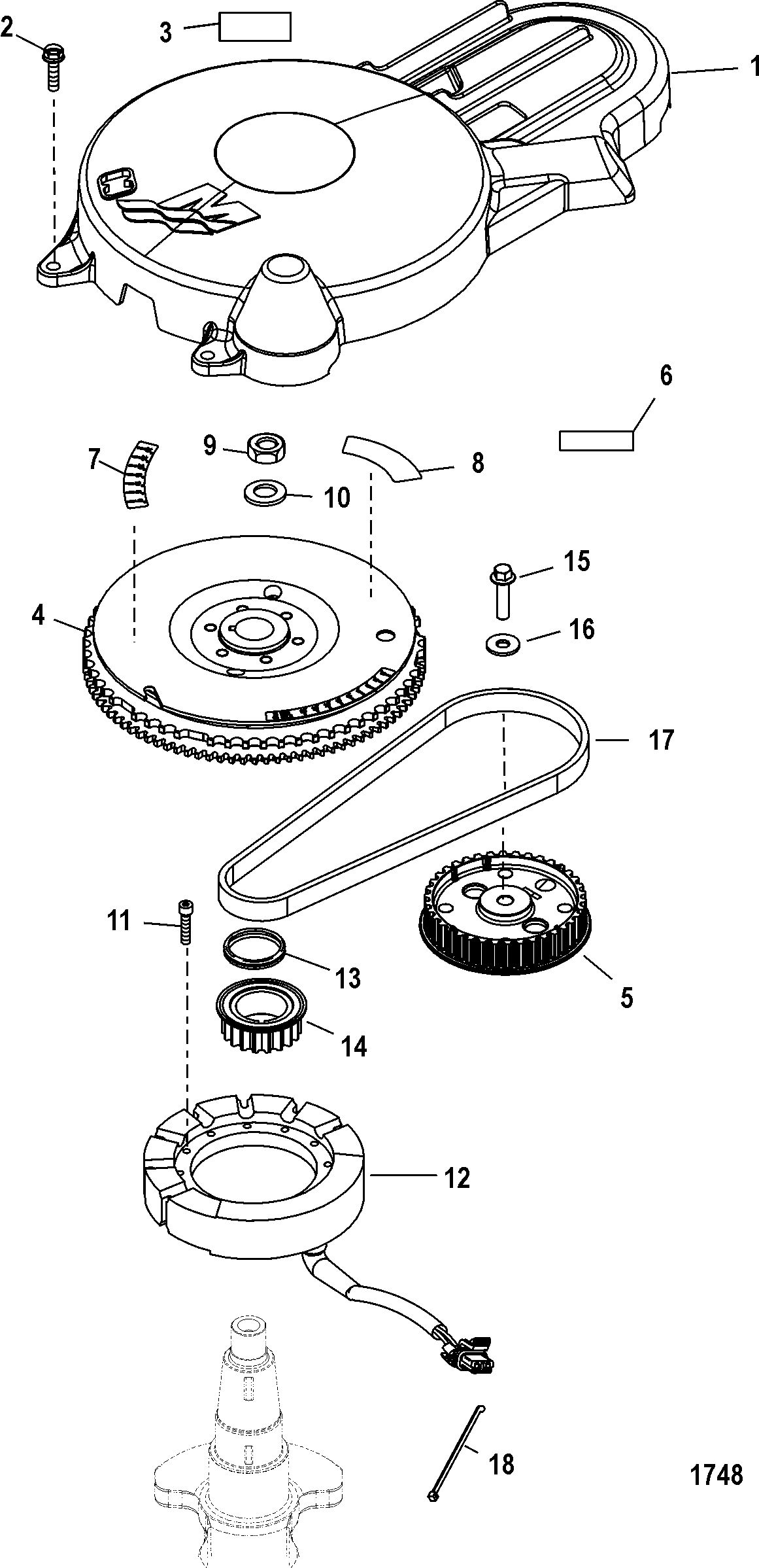 MERCURY/MARINER 40/50/60 EFI (4 CYLINDER) 4-STROKE Flywheel