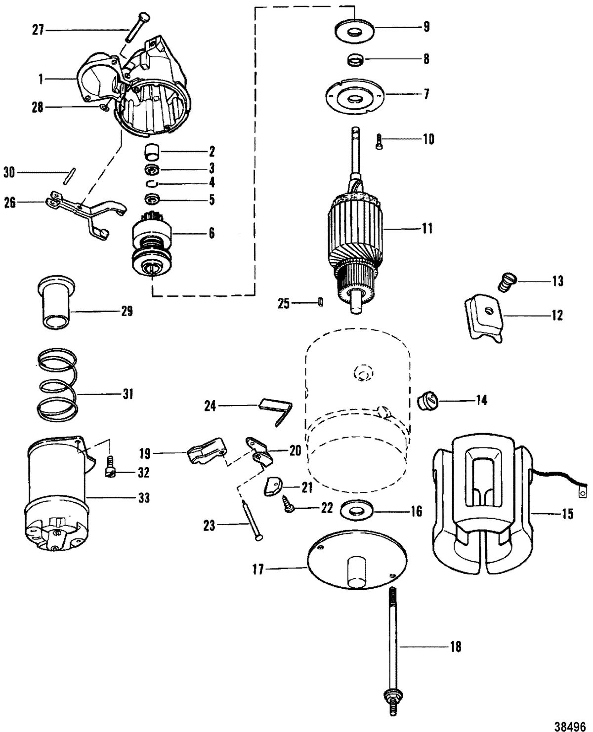 MERCRUISER 185/205 H.P. MR/ALPHA ONE ENGINE Starter Motor