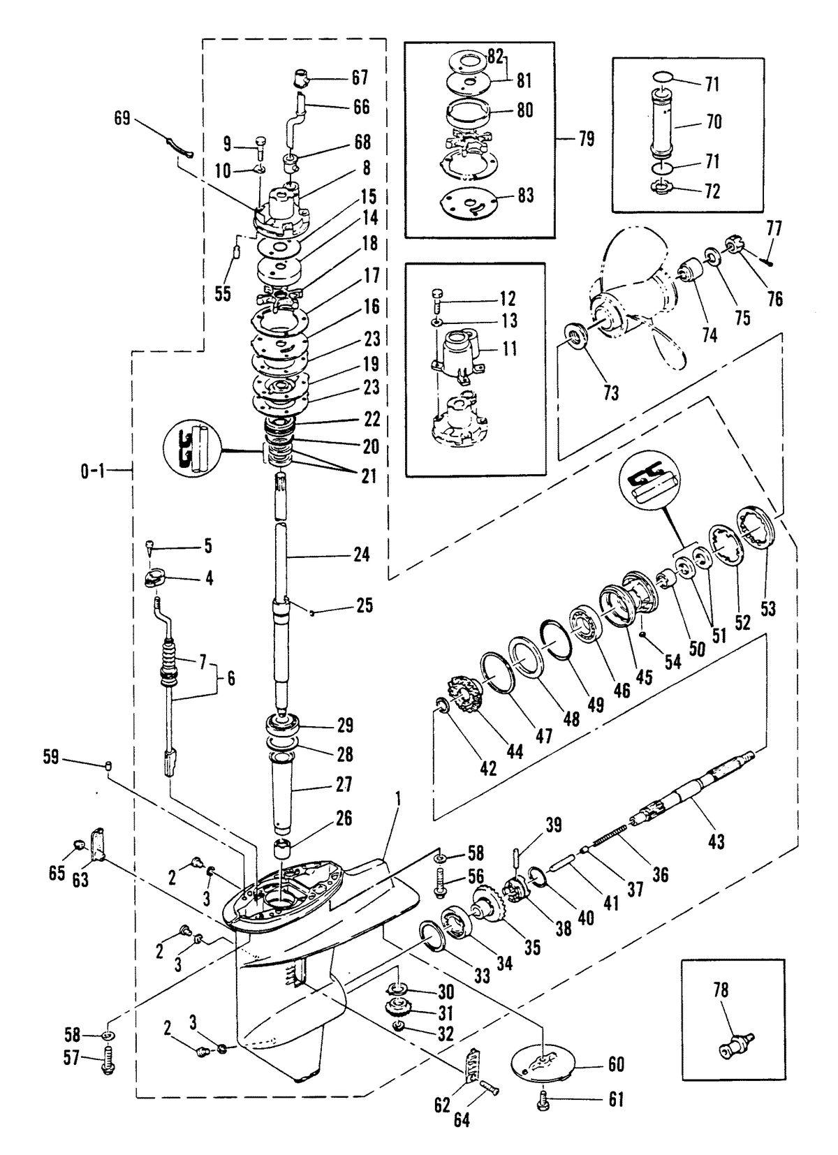 MARINER MARINER 25 GEARHOUSING ASSEMBLY