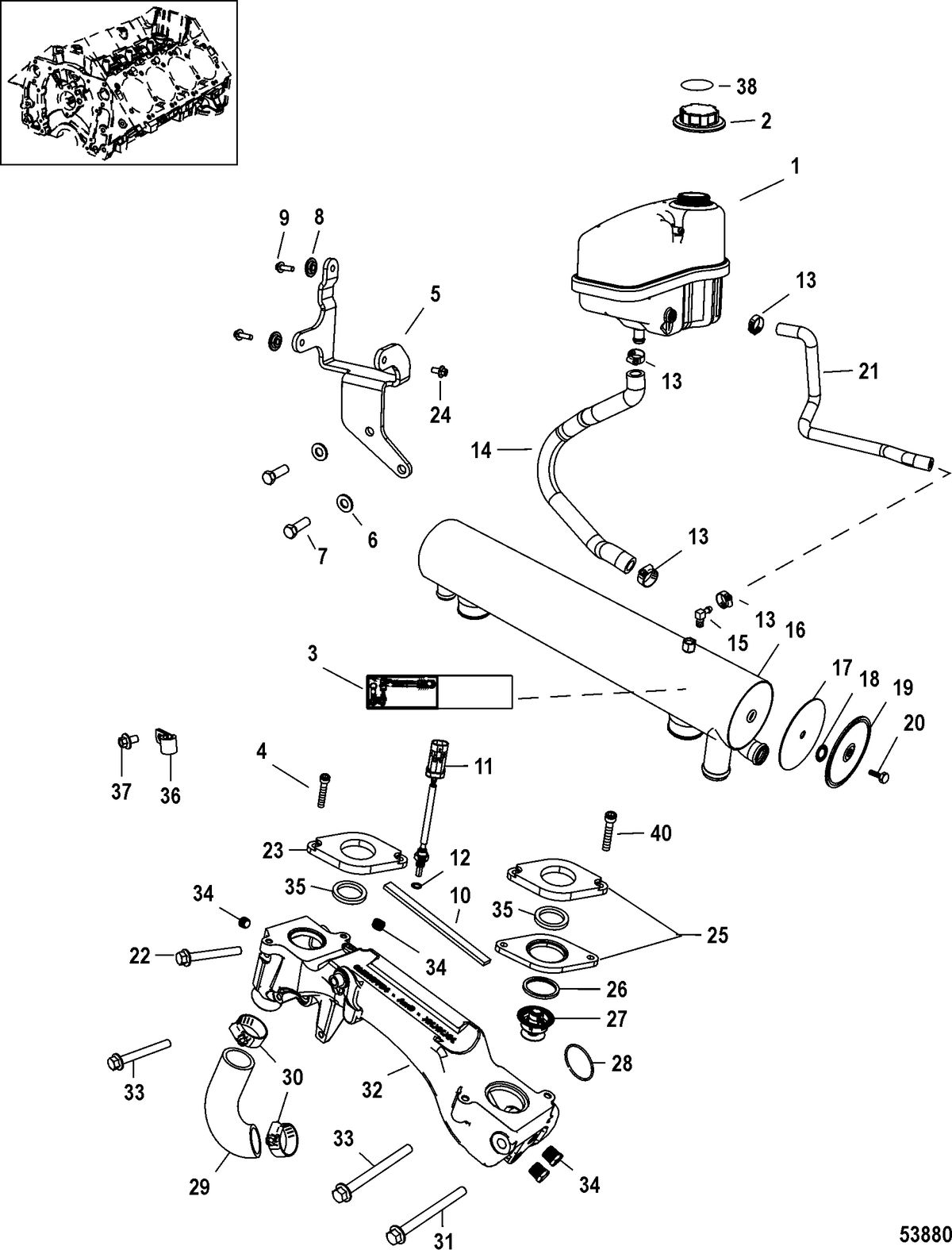 RACE STERNDRIVE 540 HP Cooling System, Fresh Water Components