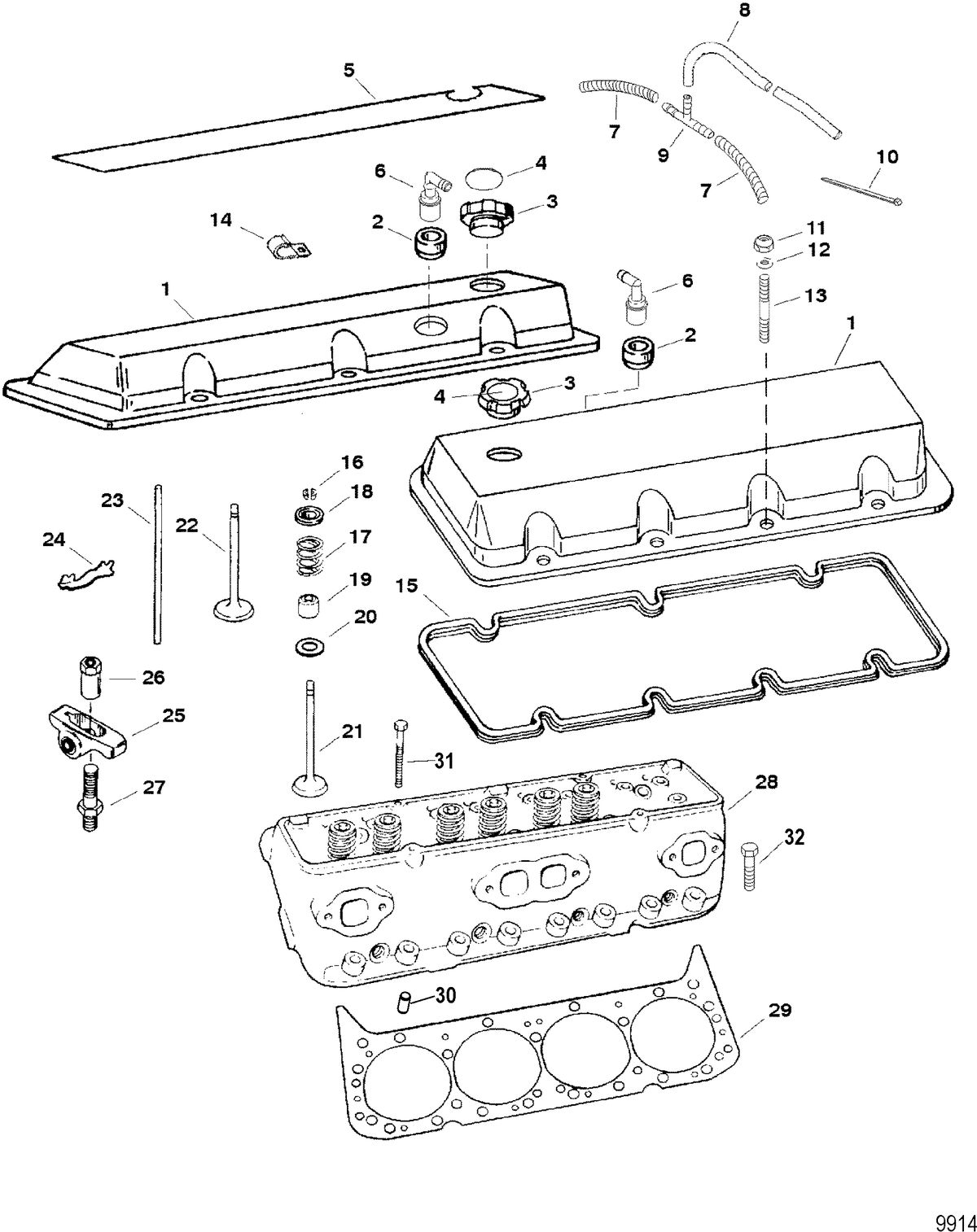 RACE STERNDRIVE 500 EFI Cylinder Head And Rocker Cover