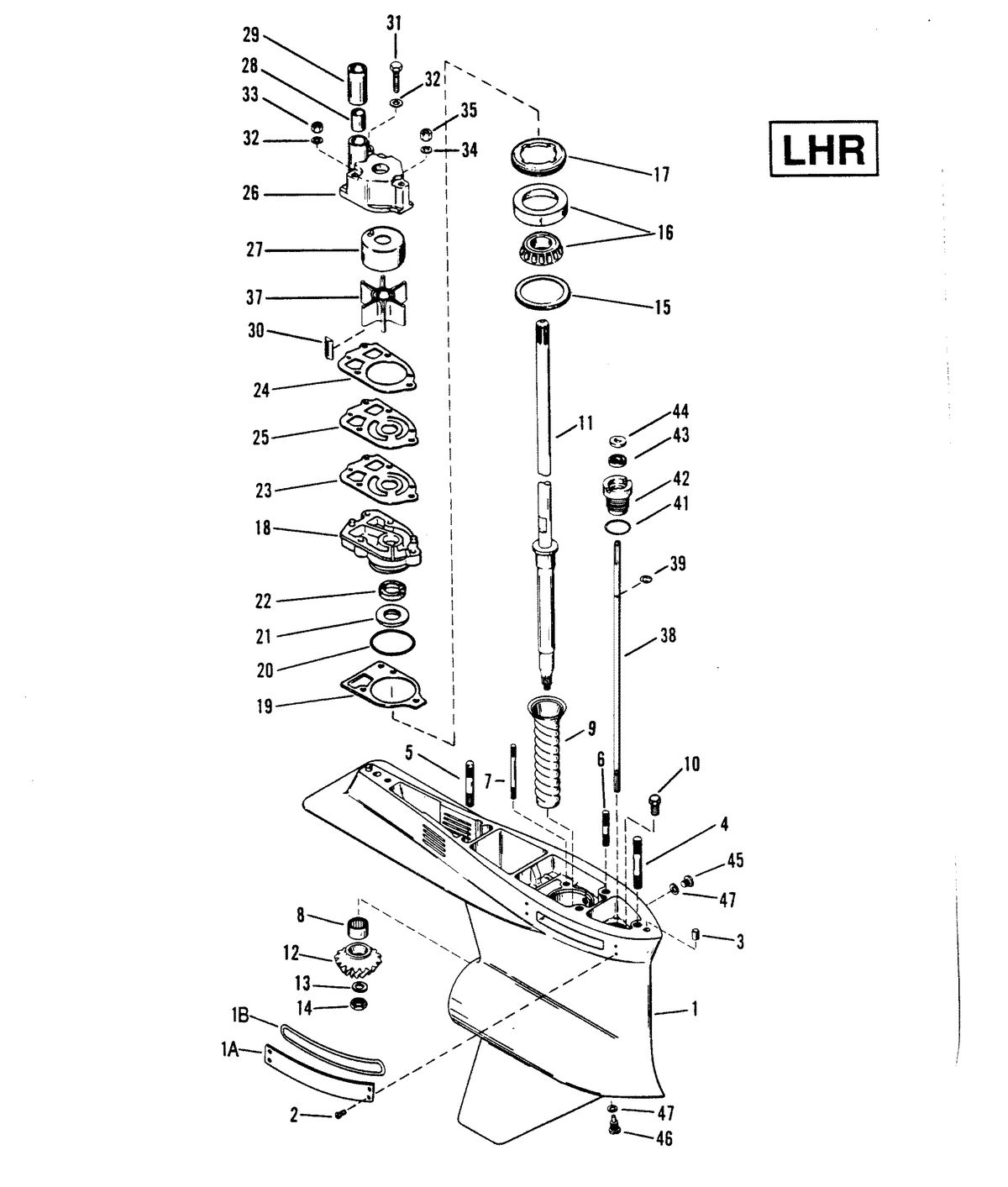 RACE OUTBOARD 2.5L EFI 2.5L EFI OFFSHORE GEAR HOUSING (DRIVE SHAFT)LHR 4-HOLE WATER PICK-UP