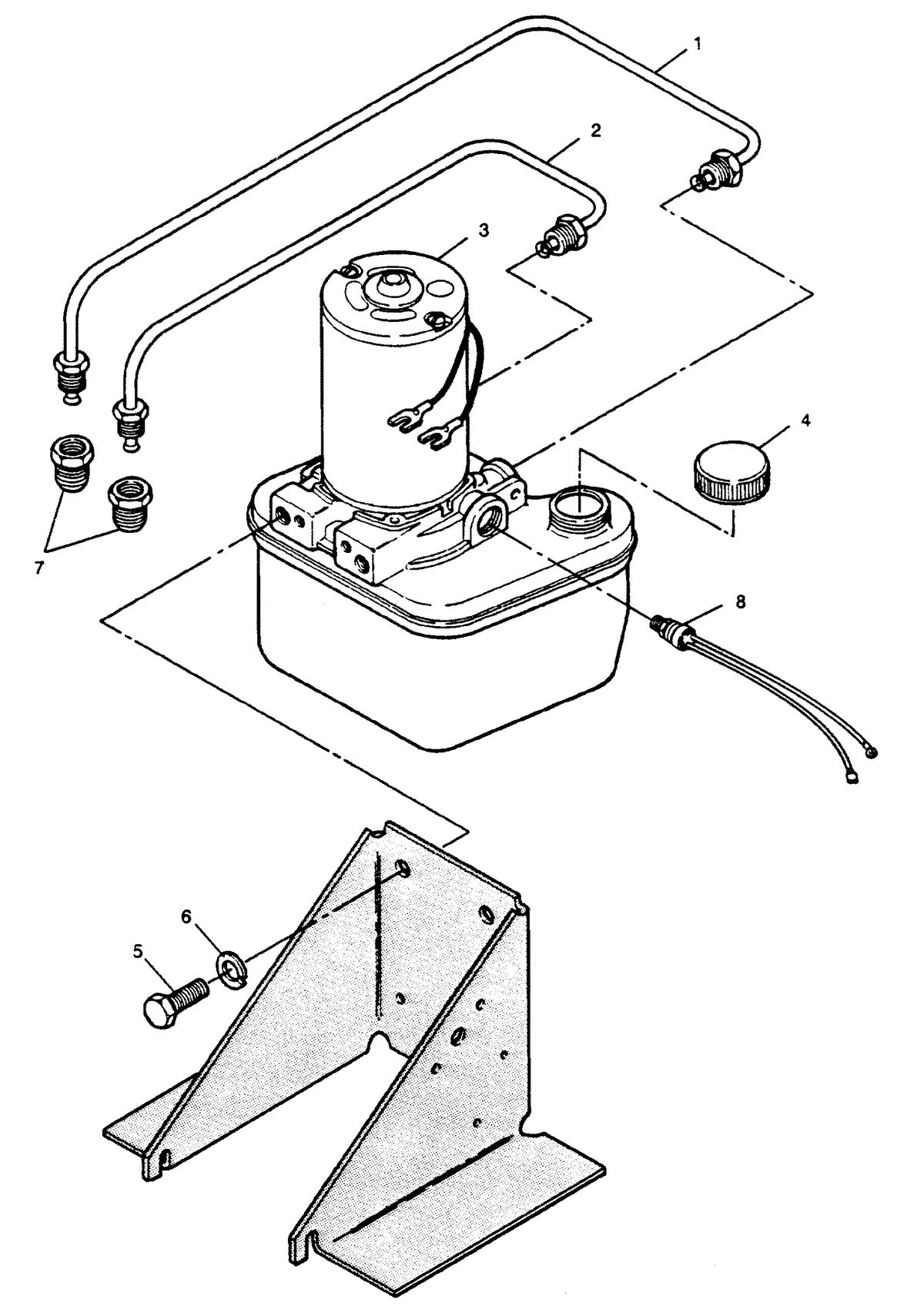 FORCE FORCE 120 H.P. "A" MODEL 1990 L-DRIVE TRIM PUMP AND LINES