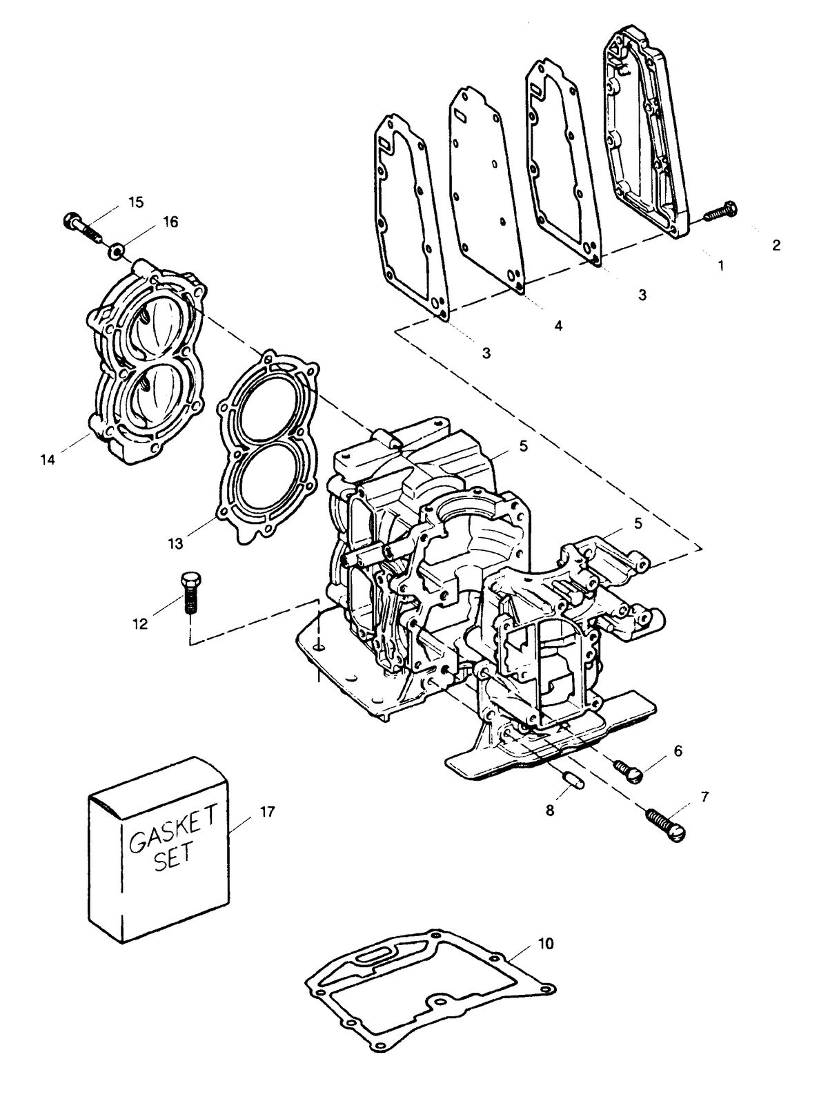 SEARS 9.9 H.P. 15" LEG OUTBOARD MOTOR Cylinder