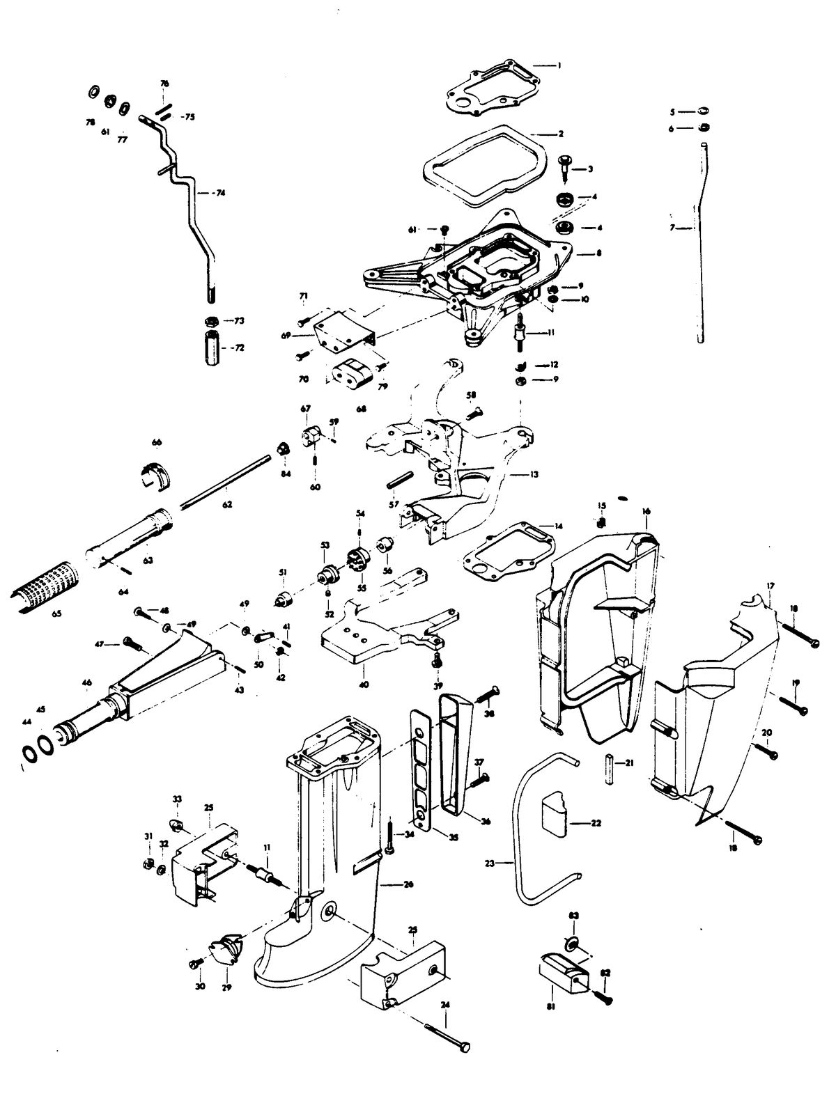 CHRYSLER 25 H.P. MOTOR LEG