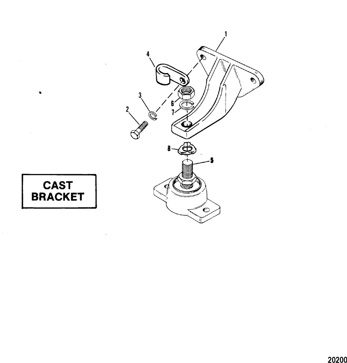 MERCRUISER 330 H.P. ENGINE W/BORG WARNER Engine Mounting(Cast Bracket)