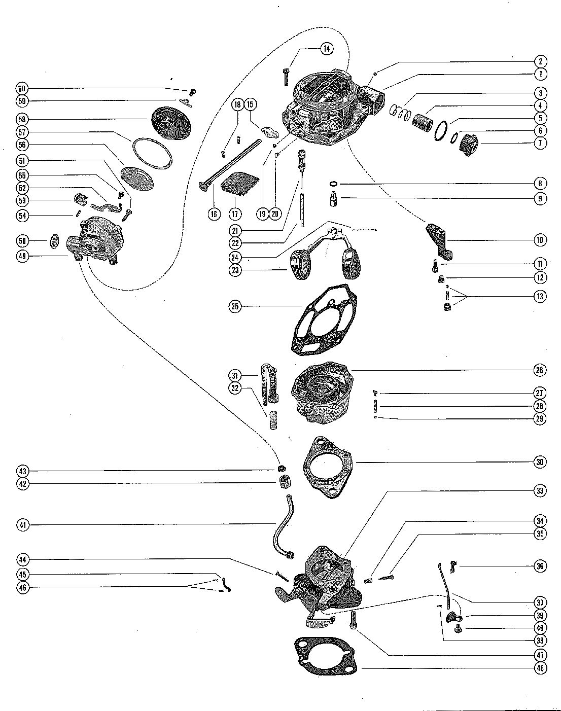 MERCRUISER 140 ENGINE (6 CYLINDER) CARBURETOR ASSEMBLY