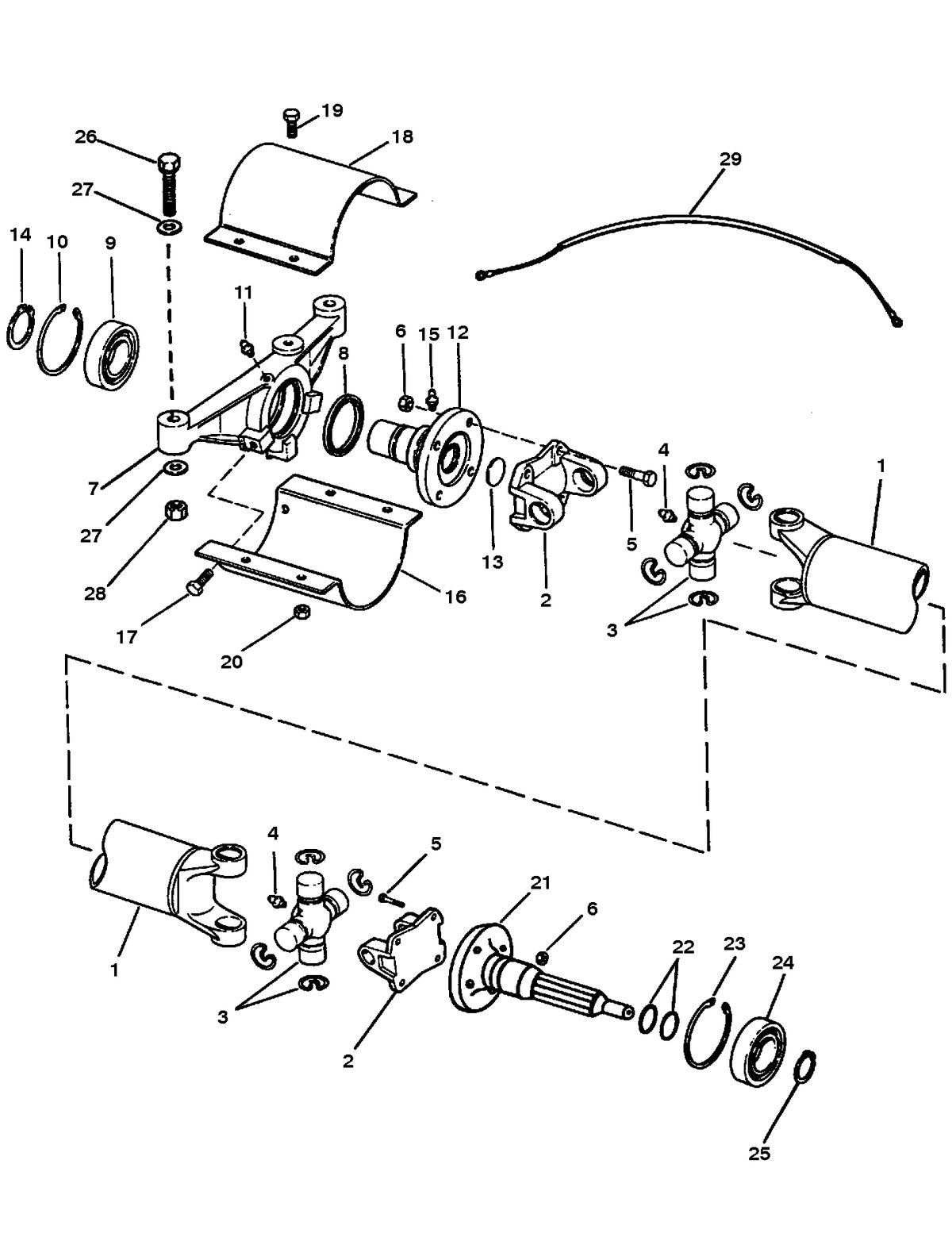 MERCRUISER 525 H.P. ENGINE DRIVESHAFT EXTENSION COMPONENTS (BRAVO)