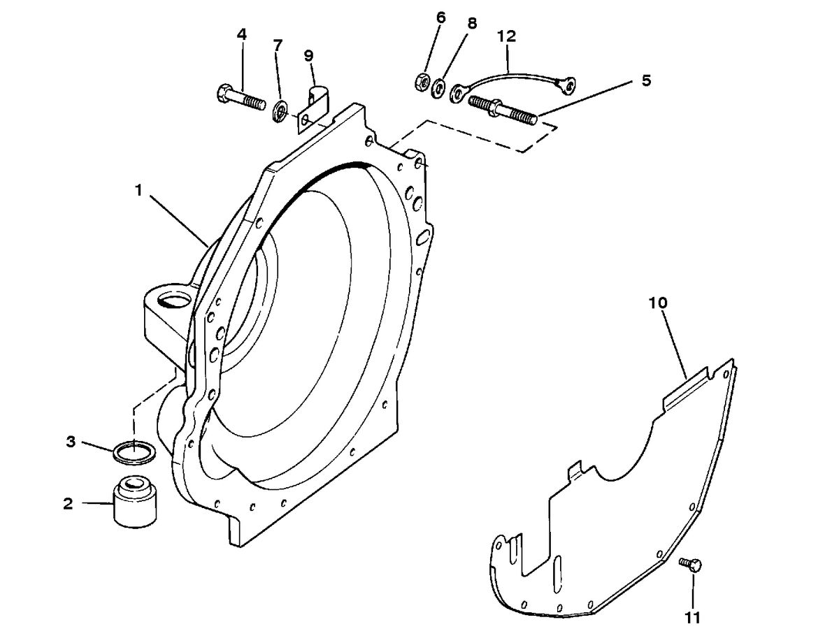 MERCRUISER 525 H.P. ENGINE FLYWHEEL HOUSING (BRAVO PLUG-IN MODEL)