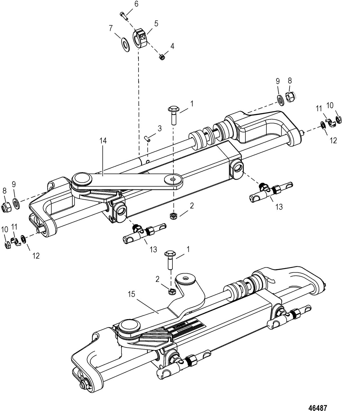 ACCESSORIES STEERING SYSTEMS AND COMPONENTS Steering Actuator Assembly(150 Hp and 1.5L OptiMax)
