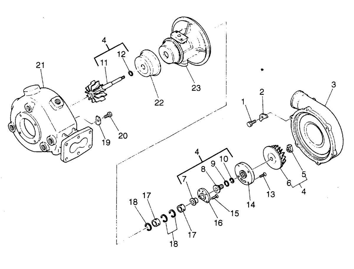 MERCRUISER HINO DIESEL 310 H.P. W06DTA-EAEB TURBOCHARGER ASSEMBLY